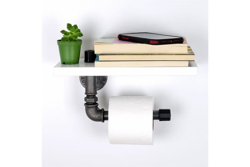 Chandina Toalettpapirholder 30x12 cm - Hvit - Hus & oppussing - Kjøkken & bad - Baderom - Baderomstilbehør