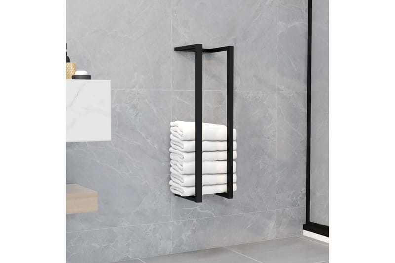 Håndklestativ svart 12,5x12,5x60 cm jern - Svart - Hus & oppussing - Kjøkken & bad - Baderom - Baderomstilbehør