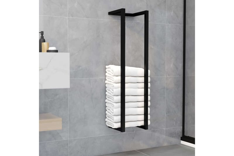 Håndklestativ svart 25x20x95 cm jern - Svart - Hus & oppussing - Kjøkken & bad - Baderom - Baderomstilbehør