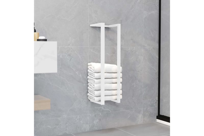 Håndklestativ 12,5x12,5x60 cm stål hvit - Hvit - Hus & oppussing - Kjøkken & bad - Baderom - Baderomstilbehør