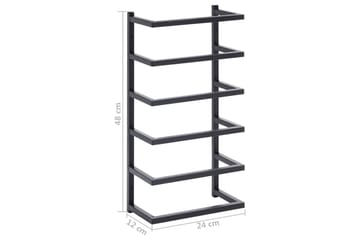 Håndklestativ 24x12x48 cm stål svart - Svart - Hus & oppussing - Kjøkken & bad - Baderom - Baderomstilbehør