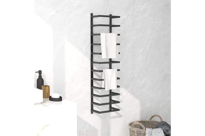 Håndklestativ 24x12x96 cm svart stål - Svart - Hus & oppussing - Kjøkken & bad - Baderom - Baderomstilbehør