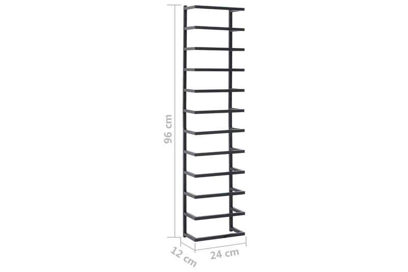 Håndklestativ 24x12x96 cm svart stål - Svart - Hus & oppussing - Kjøkken & bad - Baderom - Baderomstilbehør
