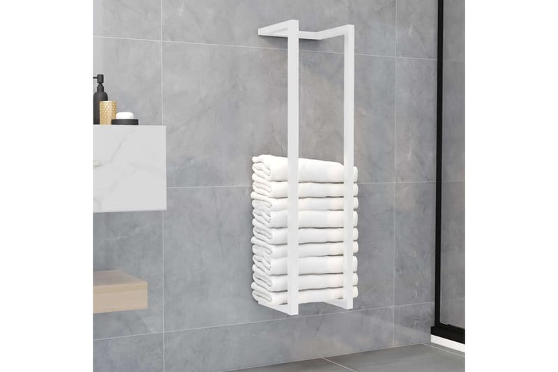Håndklestativ 25x20x95 cm stål hvit - Hvit - Hus & oppussing - Kjøkken & bad - Baderom - Baderomstilbehør