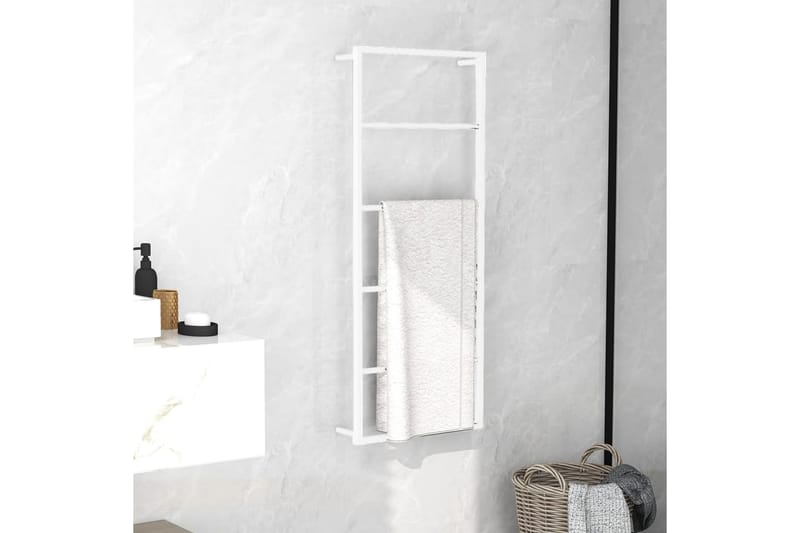 Håndklestativ 45x10x115 cm stål hvit - Hvit - Hus & oppussing - Kjøkken & bad - Baderom - Baderomstilbehør