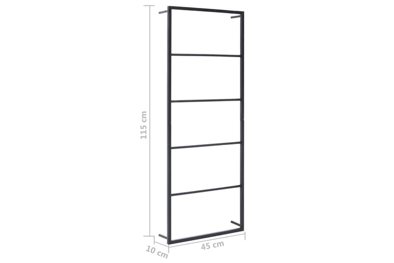 Håndklestativ 45x10x115 cm stål svart - Svart - Hus & oppussing - Kjøkken & bad - Baderom - Baderomstilbehør