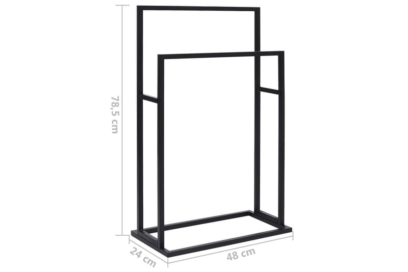 Håndklestativ 48x24x78,5 cm stål svart - Svart - Hus & oppussing - Kjøkken & bad - Baderom - Baderomstilbehør