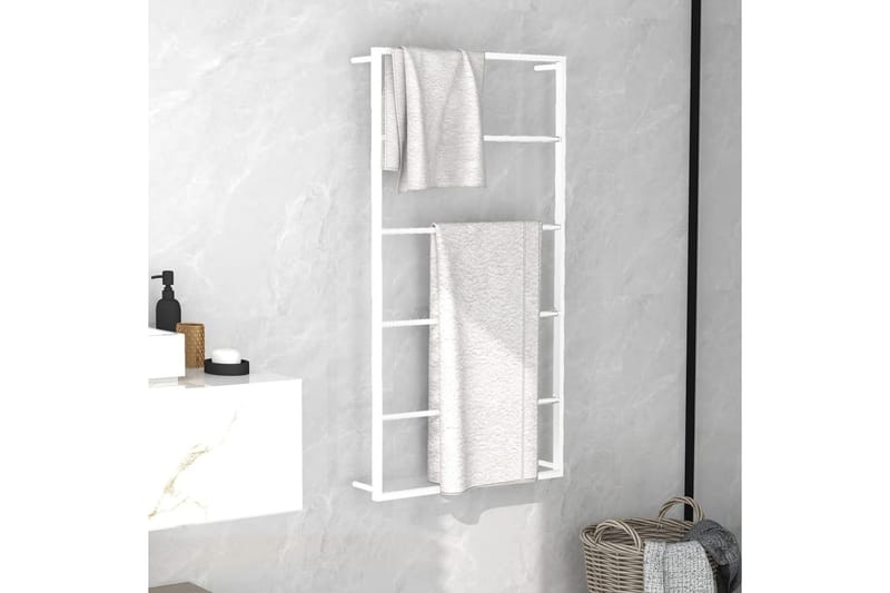Håndklestativ 60x10x116 cm stål hvit - Hvit - Hus & oppussing - Kjøkken & bad - Baderom - Baderomstilbehør