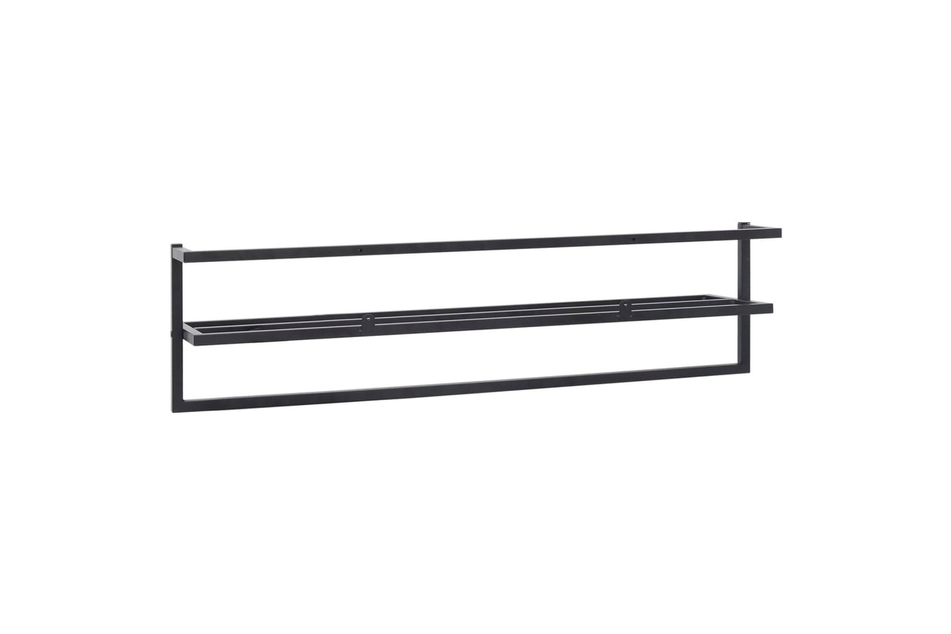 Håndklestativ 95x25x22 cm stål svart - Svart - Hus & oppussing - Kjøkken & bad - Baderom - Baderomstilbehør