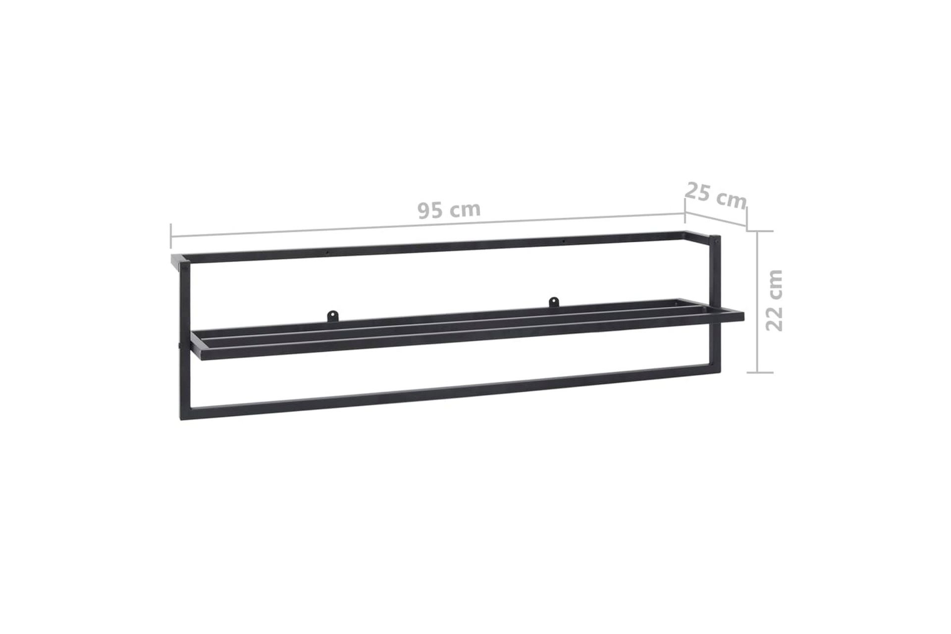 Håndklestativ 95x25x22 cm stål svart - Svart - Hus & oppussing - Kjøkken & bad - Baderom - Baderomstilbehør