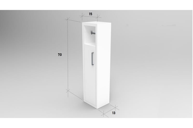 Hafing Baderomsoppbevaring 15x70 cm 3 Hyller - Antrasitt - Baderomstilbehør - Toalettrullholder