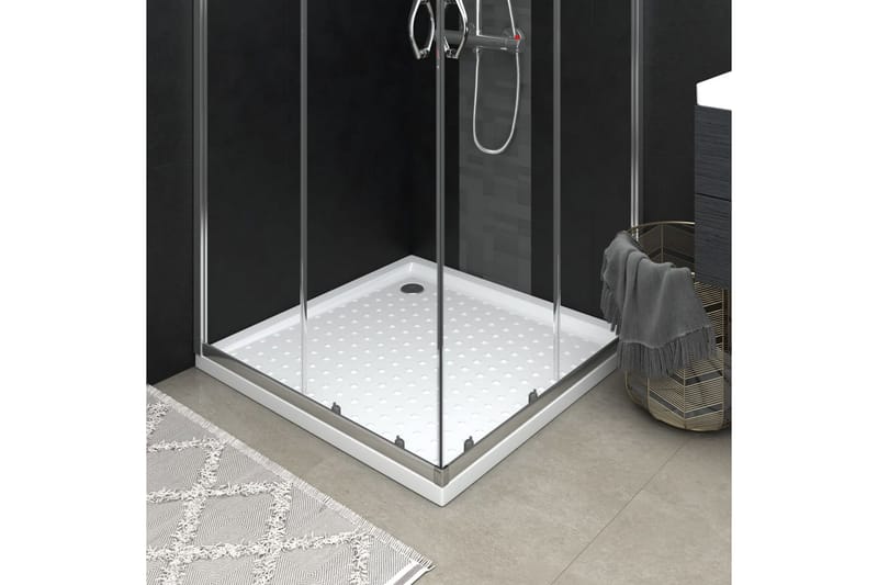 Dusjbrett med prikker hvit 90x90x4 cm ABS - Hvit - Hus & oppussing - Kjøkken & bad - Baderom - Dusjutstyr & tilbehør