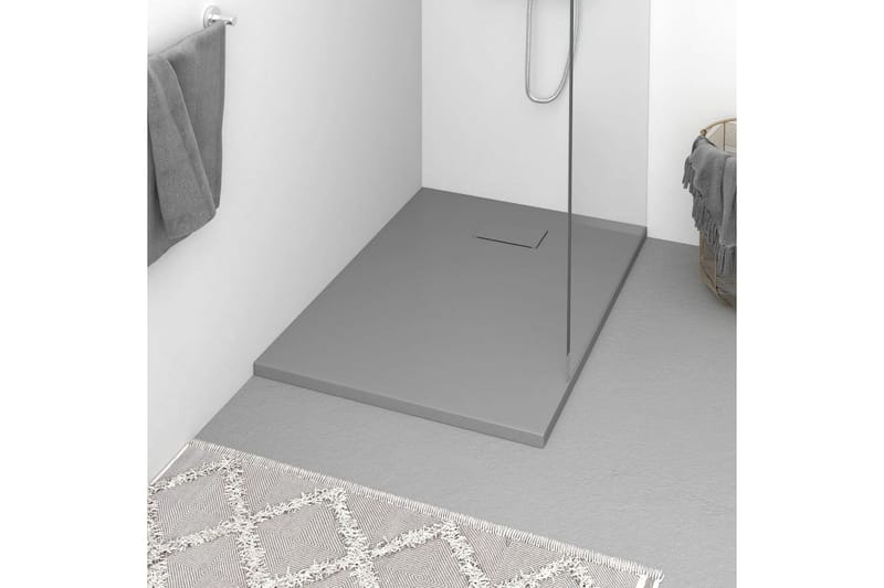 Dusjbrett SMC grå 100x70 cm - Grå - Hus & oppussing - Kjøkken & bad - Baderom - Dusjutstyr & tilbehør