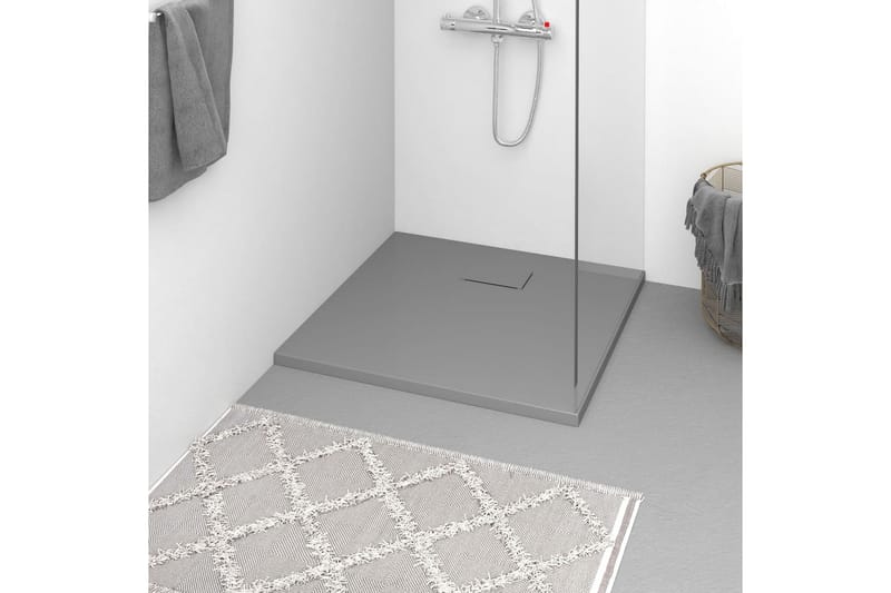 Dusjbrett SMC grå 80x80 cm - Grå - Hus & oppussing - Kjøkken & bad - Baderom - Dusjutstyr & tilbehør
