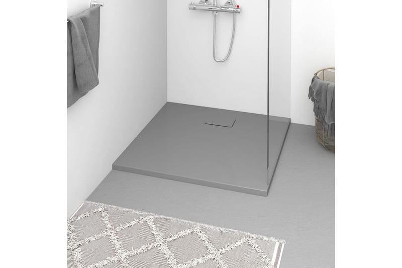 Dusjbrett SMC grå 90x80 cm - Grå - Hus & oppussing - Kjøkken & bad - Baderom - Dusjutstyr & tilbehør