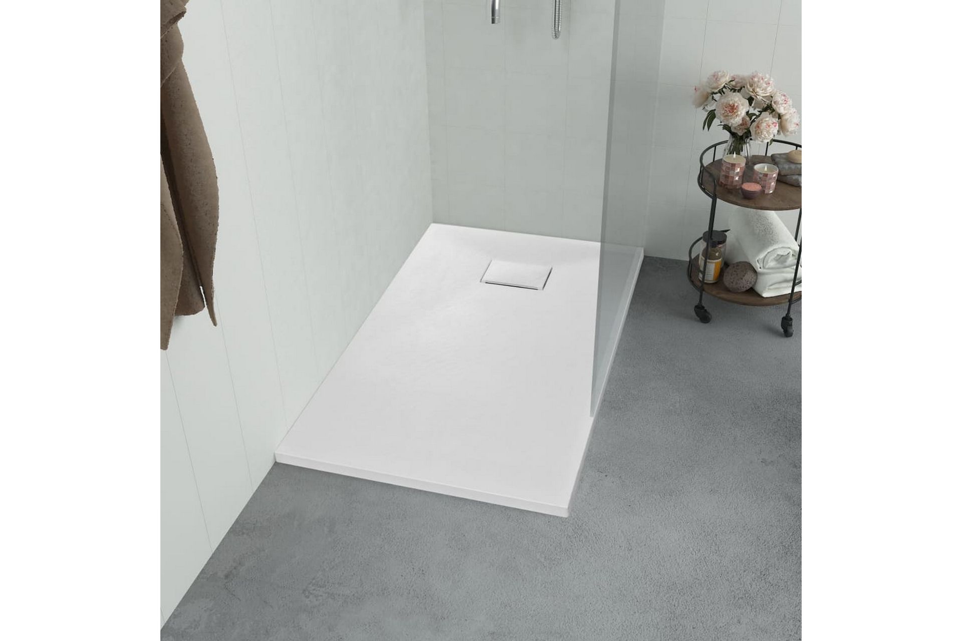 Dusjbrett SMC hvit 120x70 cm - Hvit - Hus & oppussing - Kjøkken & bad - Baderom - Dusjutstyr & tilbehør