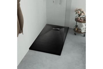 Dusjbrett SMC svart 100x80 cm - Svart - Hus & oppussing - Kjøkken & bad - Baderom - Dusjutstyr & tilbehør