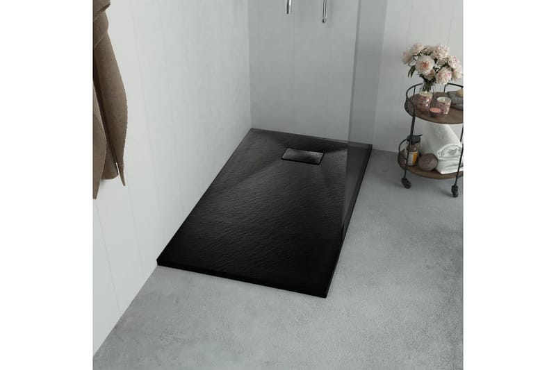 Dusjbrett SMC svart 100x80 cm - Svart - Hus & oppussing - Kjøkken & bad - Baderom - Dusjutstyr & tilbehør