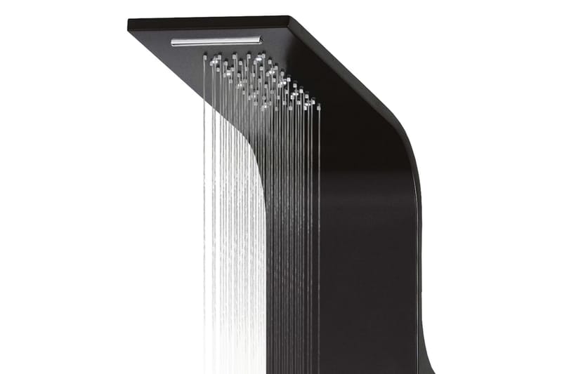 Dusjpanel aluminium 20x44x130 cm svart - Dusjpanel - Øvrig