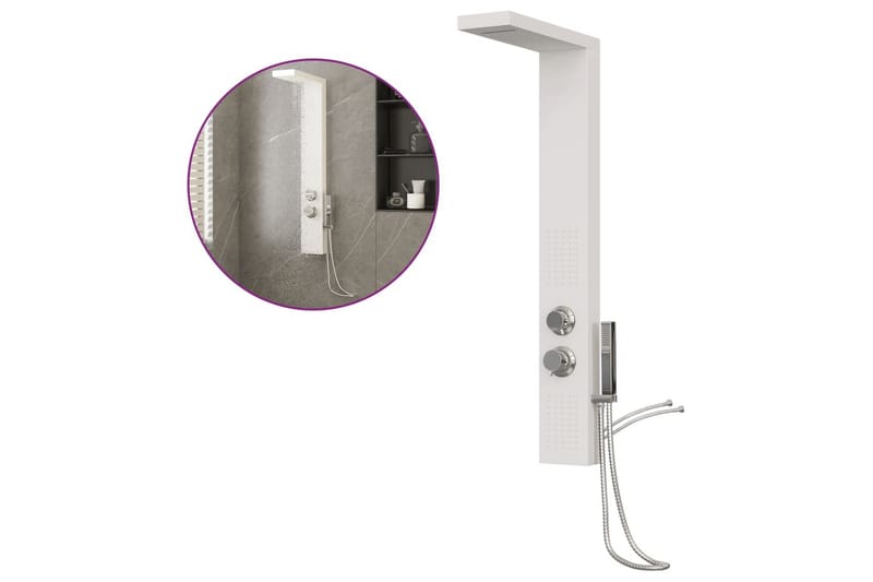 Dusjpanel aluminium hvit - Hus & oppussing - Kjøkken & bad - Baderom - Dusjutstyr & tilbehør