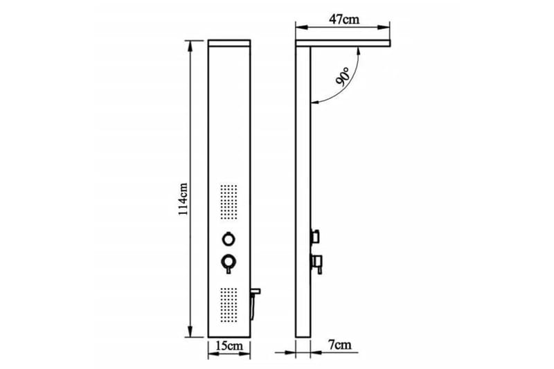 Dusjpanel aluminium hvit - Hus & oppussing - Kjøkken & bad - Baderom - Dusjutstyr & tilbehør