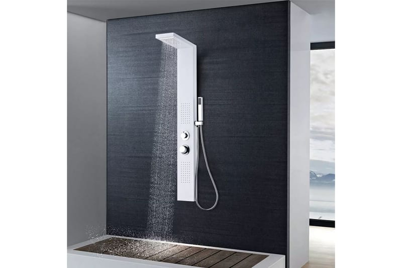 Dusjpanel aluminium matt hvit - Hus & oppussing - Kjøkken & bad - Baderom - Dusjutstyr & tilbehør