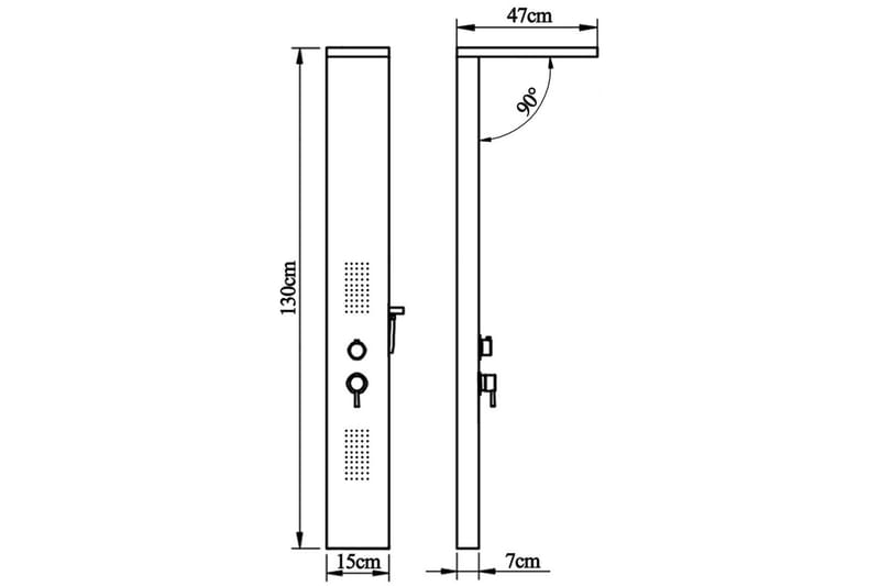 Dusjpanel aluminium matt hvit - Hus & oppussing - Kjøkken & bad - Baderom - Dusjutstyr & tilbehør