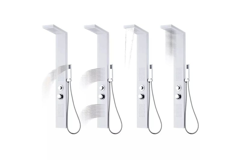 Dusjpanel aluminium matt hvit - Hus & oppussing - Kjøkken & bad - Baderom - Dusjutstyr & tilbehør
