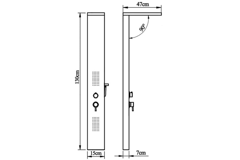 Dusjpanel aluminium matt svart - Hus & oppussing - Kjøkken & bad - Baderom - Dusjutstyr & tilbehør