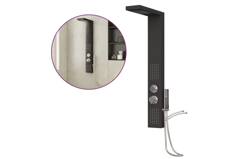 Dusjpanel aluminium svart - Hus & oppussing - Kjøkken & bad - Baderom - Dusjutstyr & tilbehør