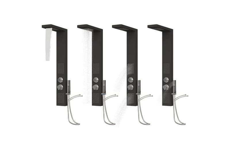 Dusjpanel aluminium svart - Hus & oppussing - Kjøkken & bad - Baderom - Dusjutstyr & tilbehør