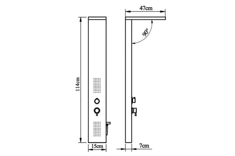 Dusjpanel aluminium svart - Hus & oppussing - Kjøkken & bad - Baderom - Dusjutstyr & tilbehør