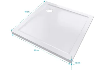 Gyttorp Dusjkar 90x90 cm - hvit - Hus & oppussing - Kjøkken & bad - Baderom - Dusjutstyr & tilbehør - Dusjkar