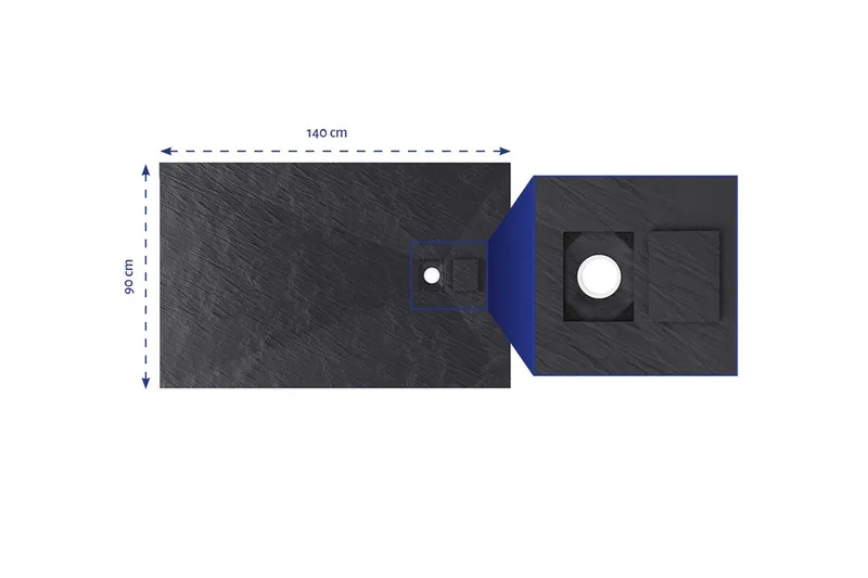Siggeboda Dusjkar 90x140 cm - Antrasitt - Hus & oppussing - Kjøkken & bad - Baderom - Dusjutstyr & tilbehør - Dusjkar