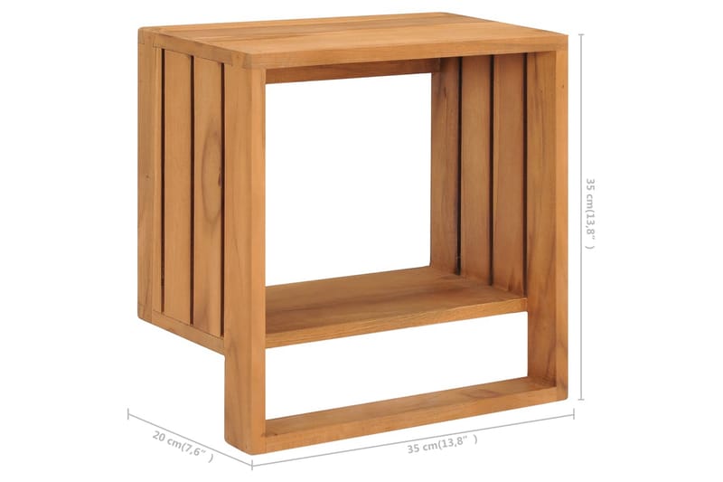 Vegghengt håndklestativ 35x20x35 cm heltre teak - Hus & oppussing - Kjøkken & bad - Baderom - Baderomstilbehør