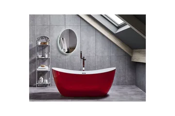 Badkar Beliani Antigua Röd/vit/silver, 75x150x72 cm Red||White||Silver - Hus & oppussing - Kjøkken & bad - Baderom - Badekar