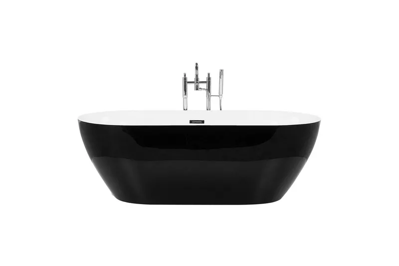 Badkar Beliani Carrera Svart/Silver, 75x150x58 cm Black||Silver