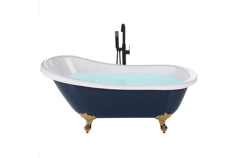 Badkar Beliani Cayman Blå/vit/guld, 76x170x76 cm blue||White||GOLD