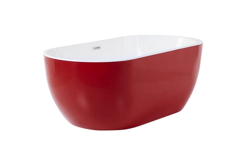 Badkar Beliani Nevis Röd/vit/silver, 78x170x59 cm Red||White||Silver - Hus & oppussing - Kjøkken & bad - Baderom - Badekar