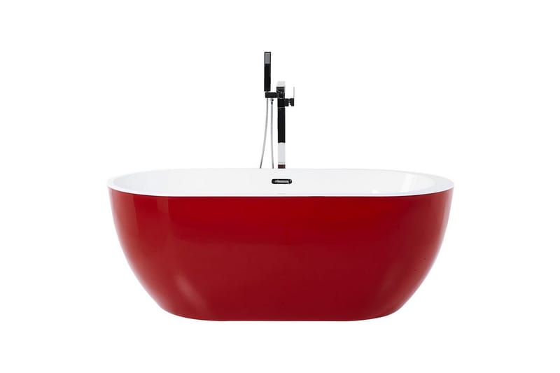 Badkar Beliani Nevis Röd/vit/silver, 78x170x59 cm Red||White||Silver - Hus & oppussing - Kjøkken & bad - Baderom - Badekar