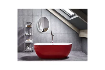 Badkar Beliani Nevis Röd/vit/silver, 78x170x59 cm Red||White||Silver - Hus & oppussing - Kjøkken & bad - Baderom - Badekar