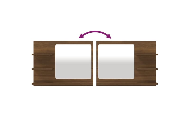 beBasic Badespeil brun eik 60x10,5x45 cm konstruert tre - Brun - Innredning - Speil - Sminkespeil