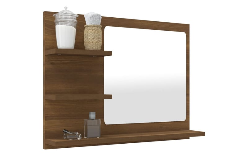 beBasic Badespeil brun eik 60x10,5x45 cm konstruert tre - Brun - Innredning - Speil - Sminkespeil