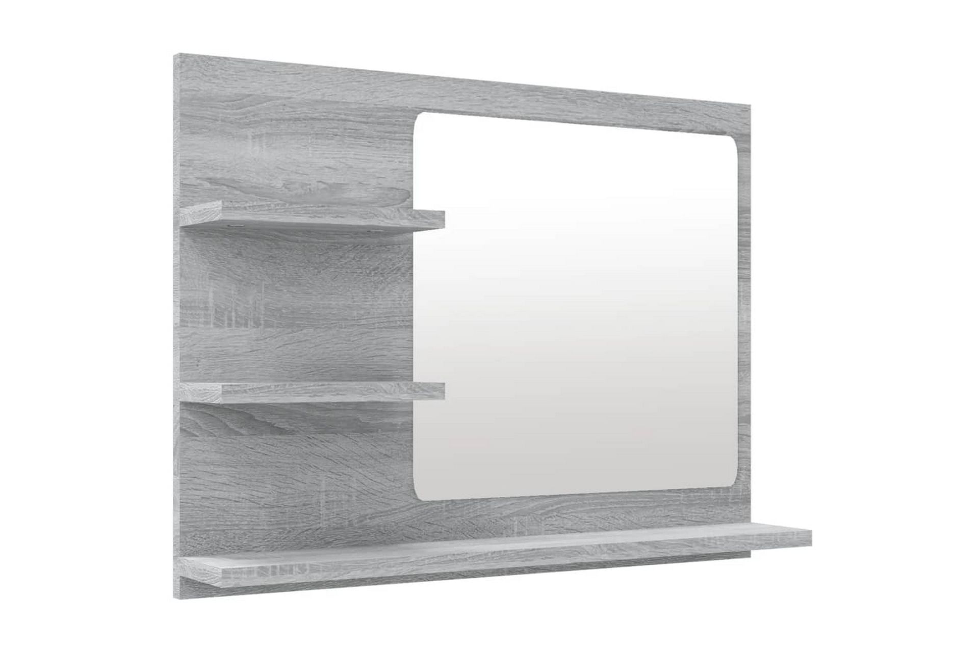 beBasic Badespeil grå sonoma 60x10,5x45 cm konstruert tre - GrÃ¥ - Innredning - Speil - Sminkespeil