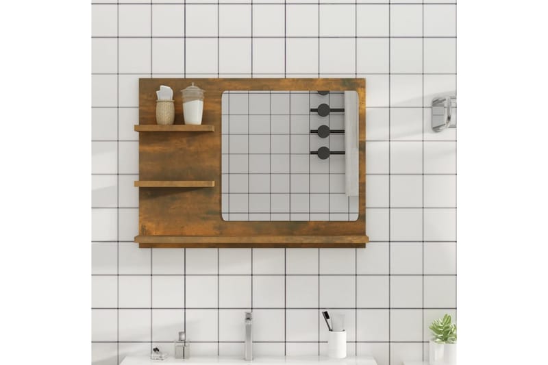 beBasic Badespeil røkt eik 60x10,5x45 cm konstruert tre - Brun - Innredning - Speil - Sminkespeil