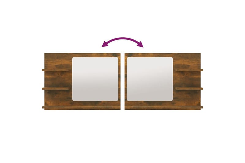beBasic Badespeil røkt eik 60x10,5x45 cm konstruert tre - Brun - Innredning - Speil - Sminkespeil