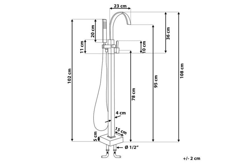 Ribbonette Badekararmatur Frittstående - Gull - Hus & oppussing - Kjøkken & bad - Baderom - Blandebatteri & kran - Badekar blandebatteri