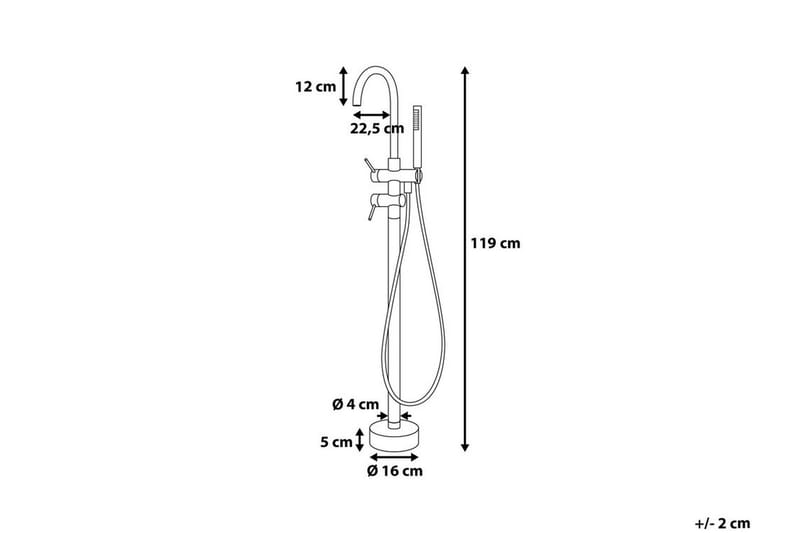 Tugela Badekarblander 22,5 cm - Svart - Hus & oppussing - Kjøkken & bad - Baderom - Blandebatteri & kran - Badekar blandebatteri