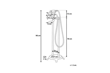 Hebbe Badekarblandebatteri 27 cm - Gull - Hus & oppussing - Kjøkken & bad - Baderom - Blandebatteri & kran - Gulvblandere