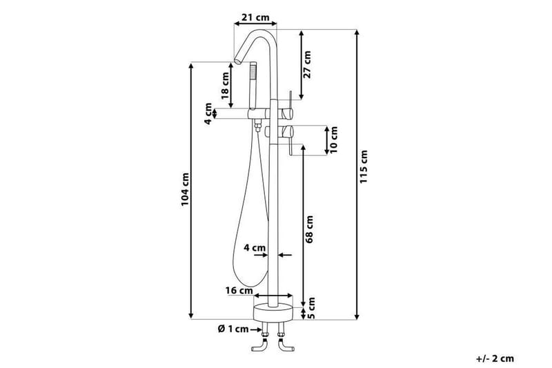 Sulaco Badekararmatur Frittstående - Matt Svart/Gull - Hus & oppussing - Kjøkken & bad - Baderom - Blandebatteri & kran - Gulvblandere